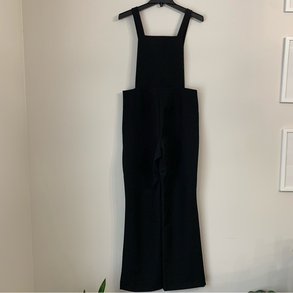 Romeo & Juliet Couture New Flare wide Leg Overalls Jumpsuit Size M Black NWT - Picture 5 of 11
